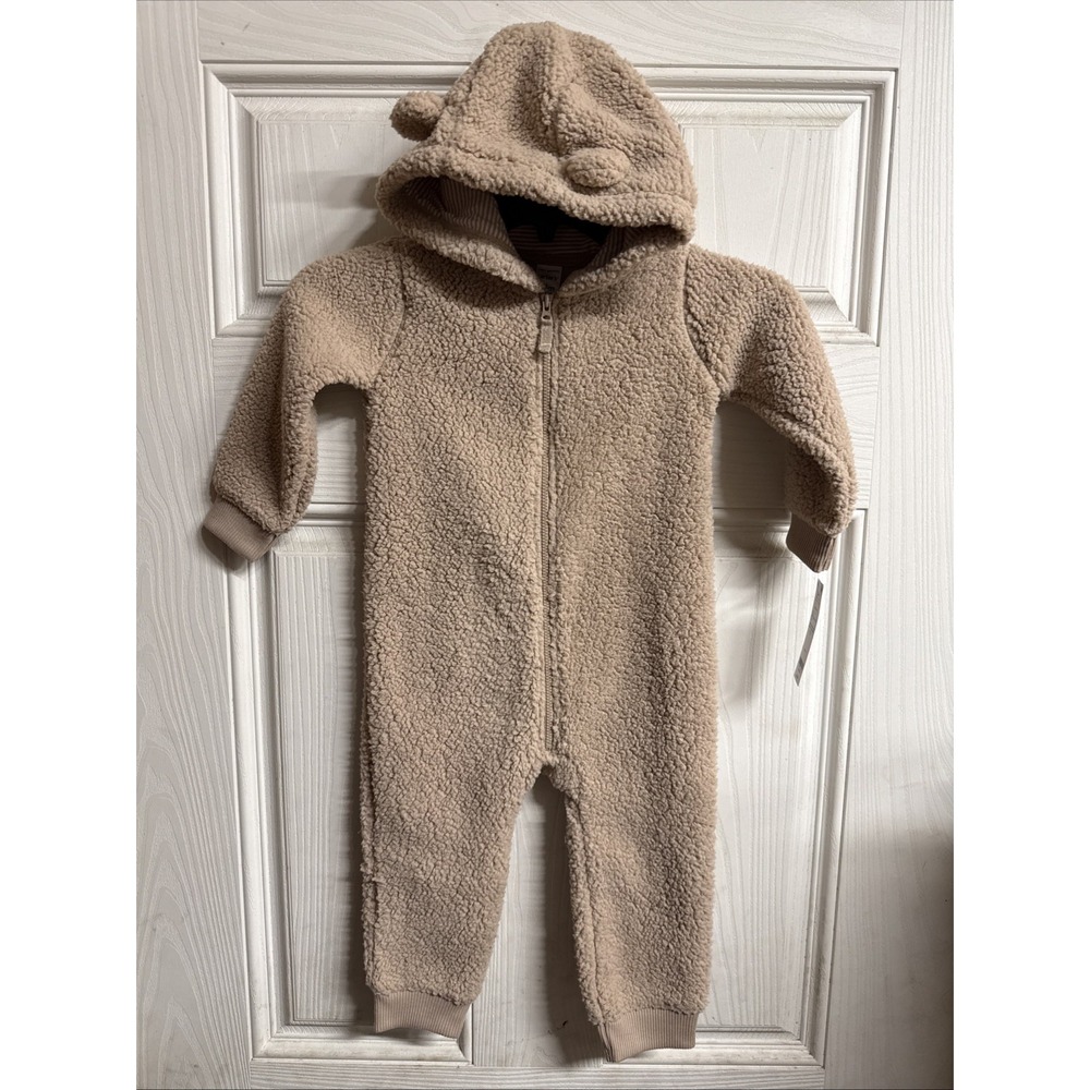 Carter's Baby Girl Pink Sherpa Fleece Bunting Suit 24M Zip-Up Winter Outfit